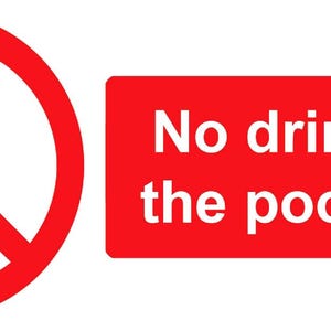 No Drinks on the Pool Table Caution Warning Notice Sign Pub Club Billiards Pool Club Adhesive Sticker Decal Sign Small & Large Sizes