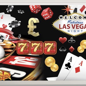 Casino Las Vegas Slot Carte Poker Roulette Magia Finestra Arte Murale Adesivo Decalcomania Stampa Grafica Poster Design Murale Varie Dimensioni