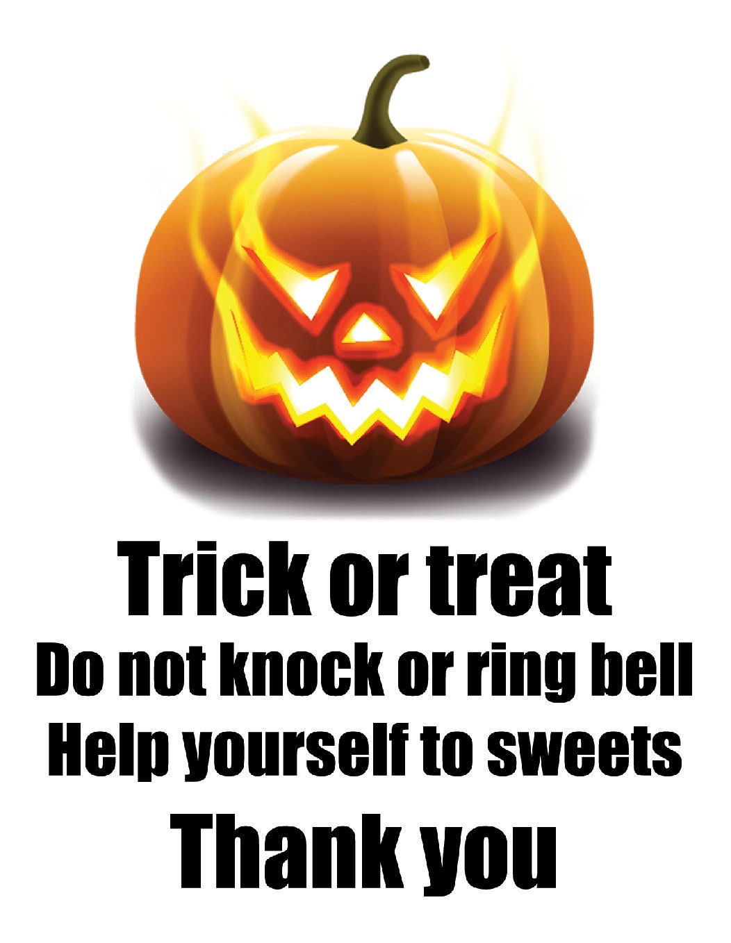 Trick Treating Treat Halloween Sign Notice Do Not Knock Ring Poster Take  Sweets for Door 31st October Optional Gloss Lamination to Front - Etsy