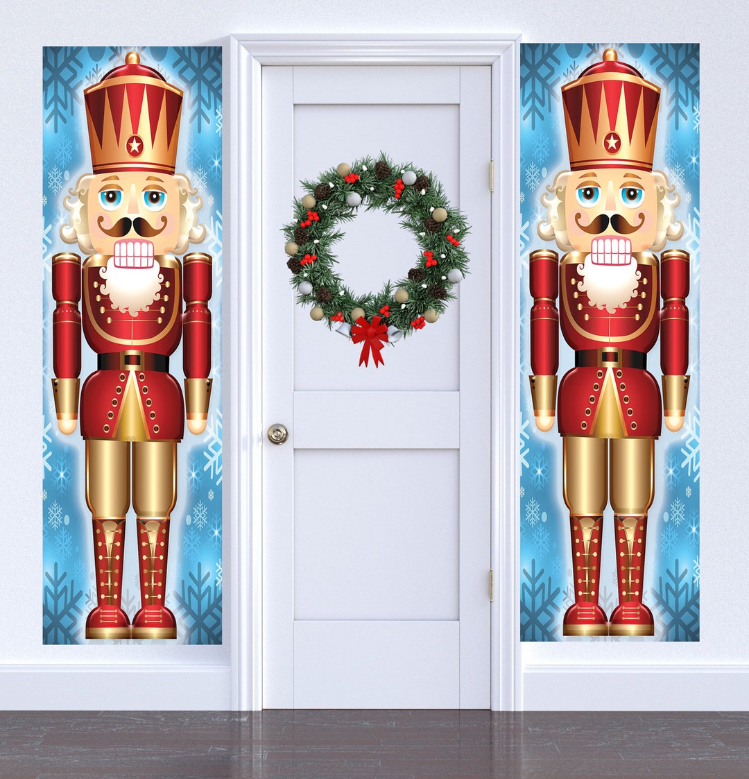 Stickers Décoration Noël - Soldat Casse-Noisette Format A5 (14x21cm), Pour Vitres Ou Murs, Repositionnables