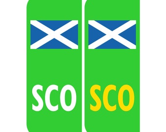 2 Road Legal Green Electric Car Scotland Scottish Flag Exemption EU External Vinyl Adhesive Sticker Decals Sign UK Number Plate Registration