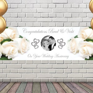 Personalised Bespoke Wedding Anniversary Party Event Poster Graphic Banner Print Large High Quality Any Name Text Photo Added