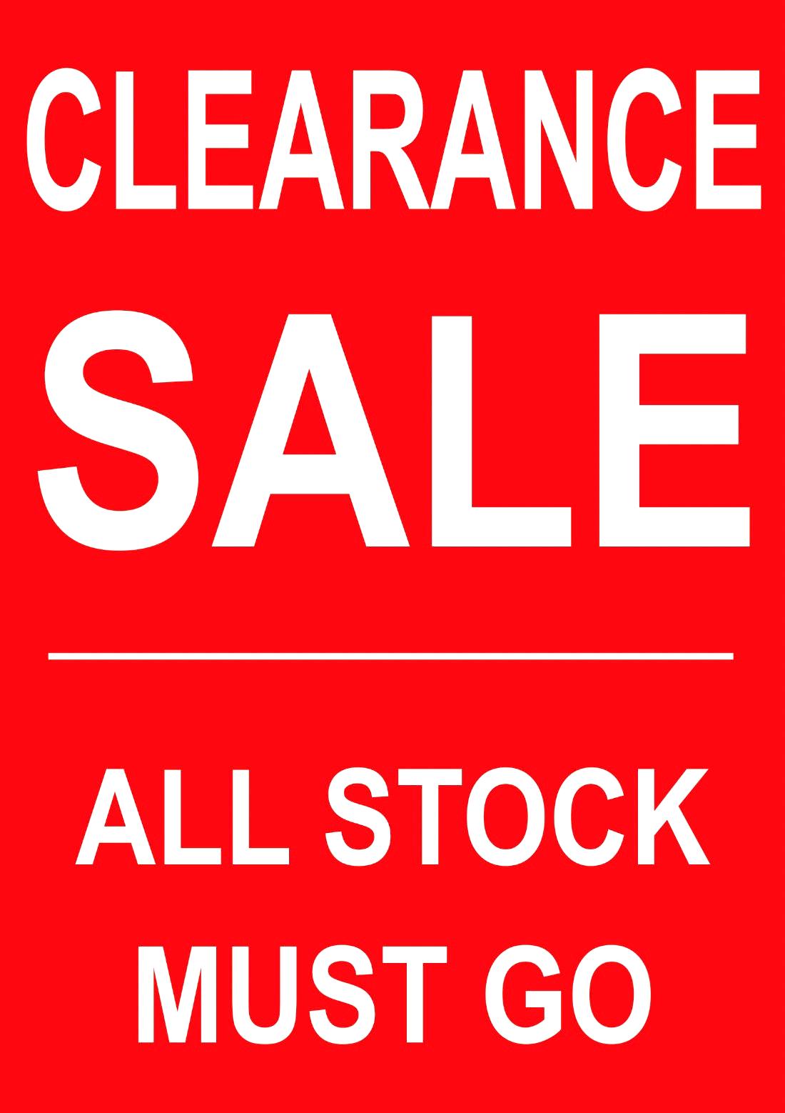Clearance Sale All Stock Must Go Large Small Poster Sign  display picture 1