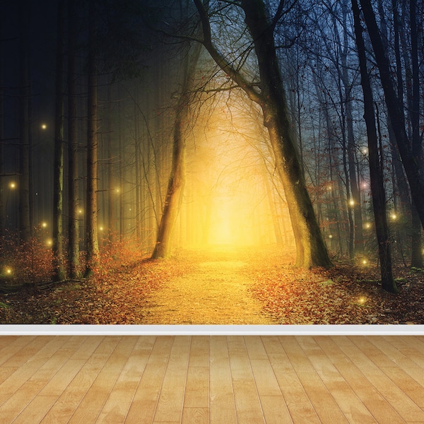 Forest Scene Wall Mural Etsy