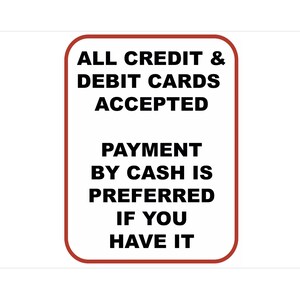 Alle creditcards en betaalpassen worden geaccepteerd - contante betaling heeft de voorkeur