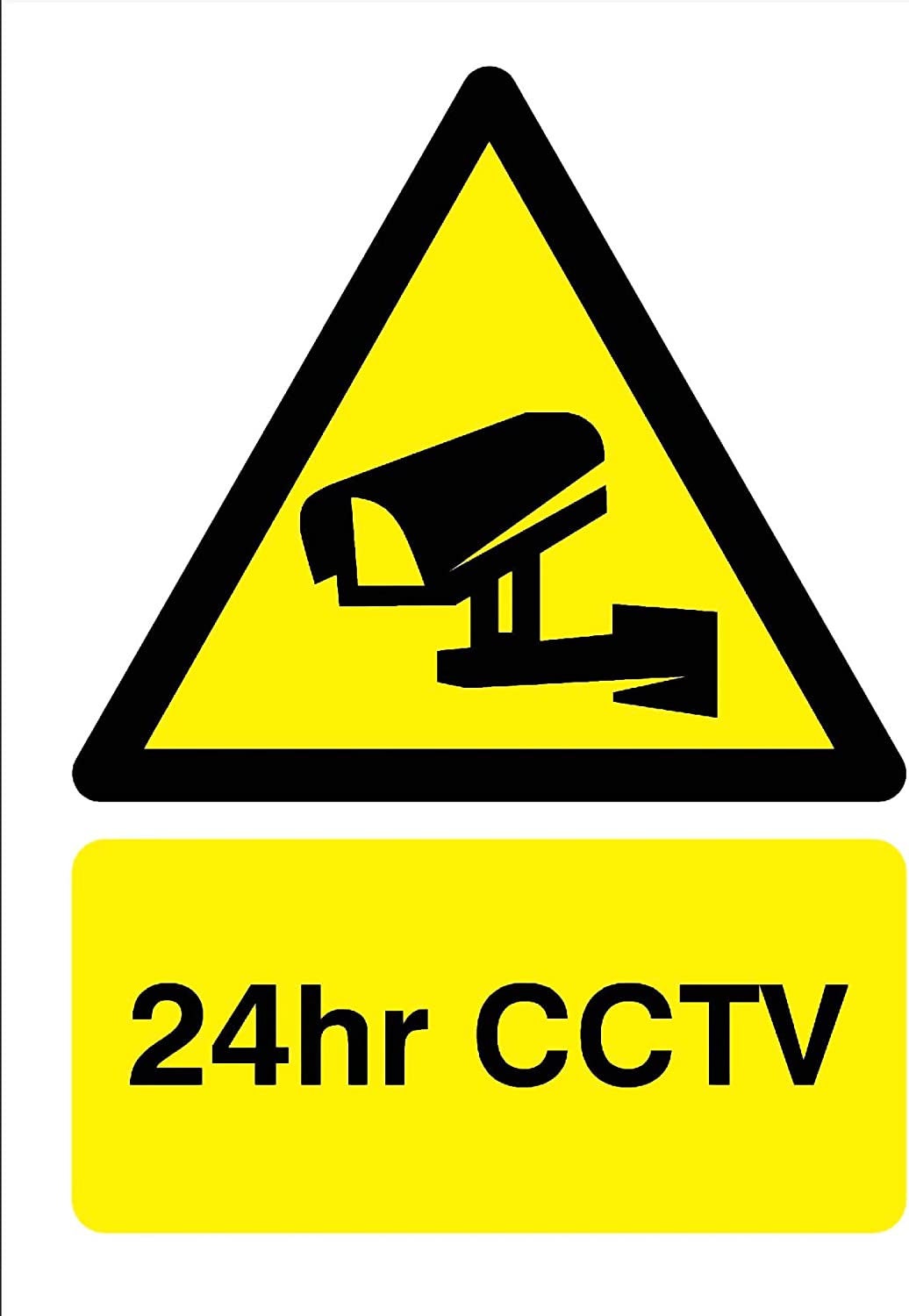 VSafety 24-Stunden CCTV Warnschild – Hochformat, Aus Robustem 3 Mm Alu-Verbundstoff, Nach EN ISO 7010