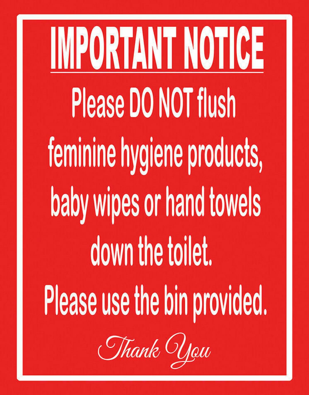 Do Not Flush Hygiene Products Baby Wipes Down Toilet WC Etsy