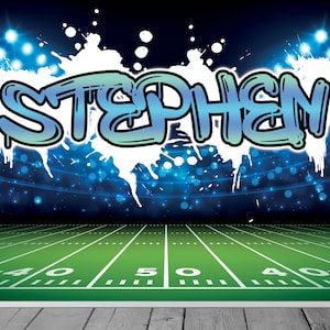 Personalised Name American Football Stadium Theme Soccer Modern Graffiti Wallpaper Mural Bedroom Games Room Wall Backdrop Decor Scene Setter