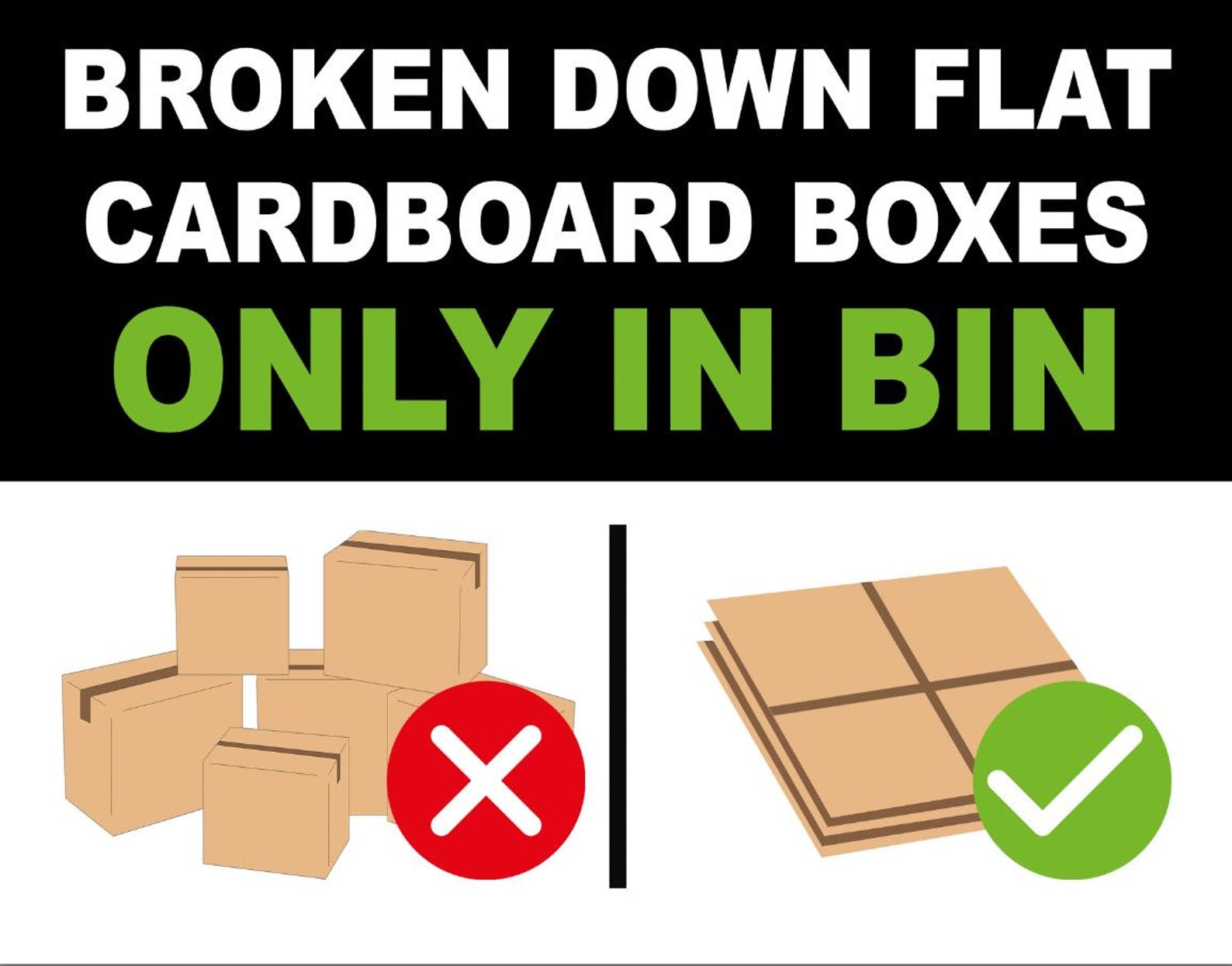 Broken Down and Flat Cardboard Boxes Only in Bin Business Office ...