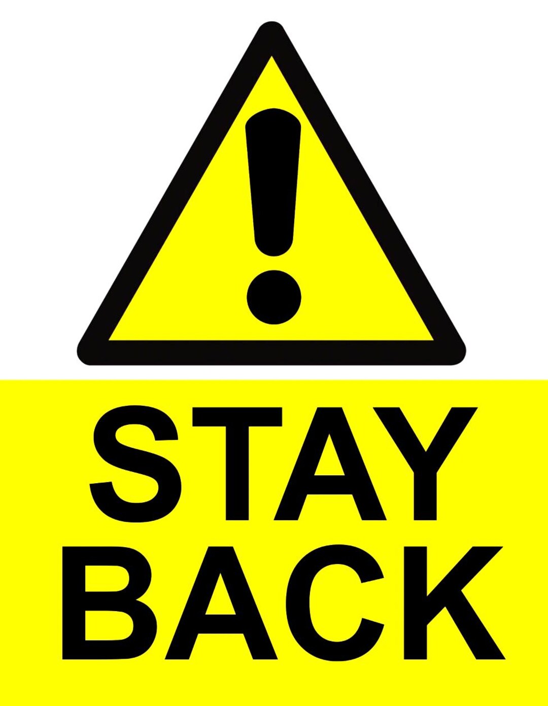 Vehicle Car Lorry Stay Back Yellow Warning Notice Sign Signage Car ...