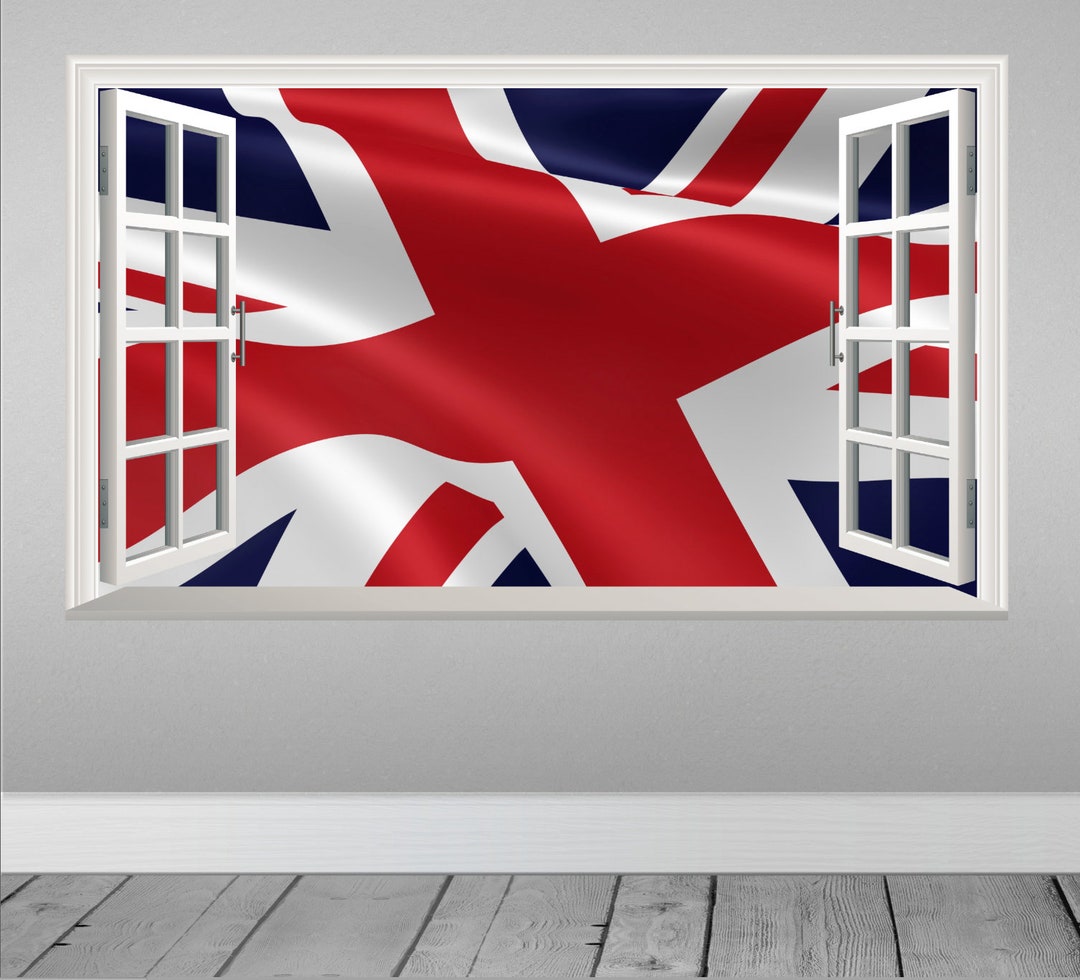 UK Union Jack Flag United Kingdom England Magic Window Wall Adhesive ...
