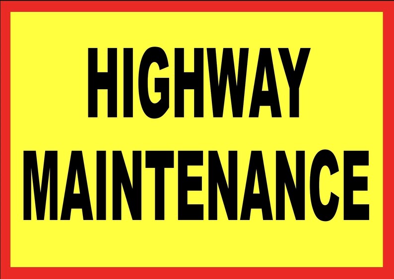 Highway Maintenance Yellow Red External Grade Vehicle Lorry Van Signage ...
