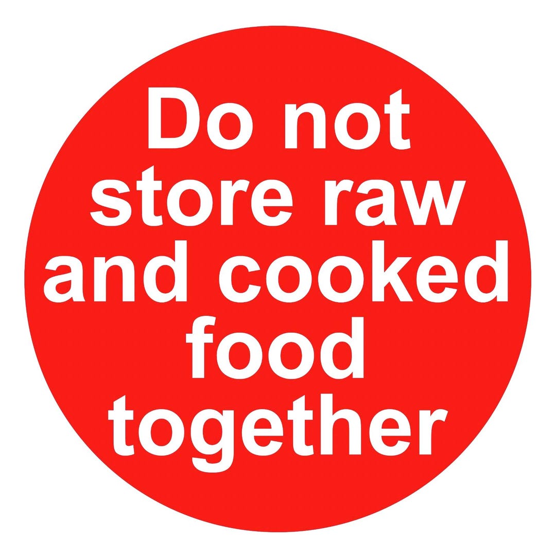 Do Not Store Raw and Cooked Food Together Fridge Kitchen Health Safety ...