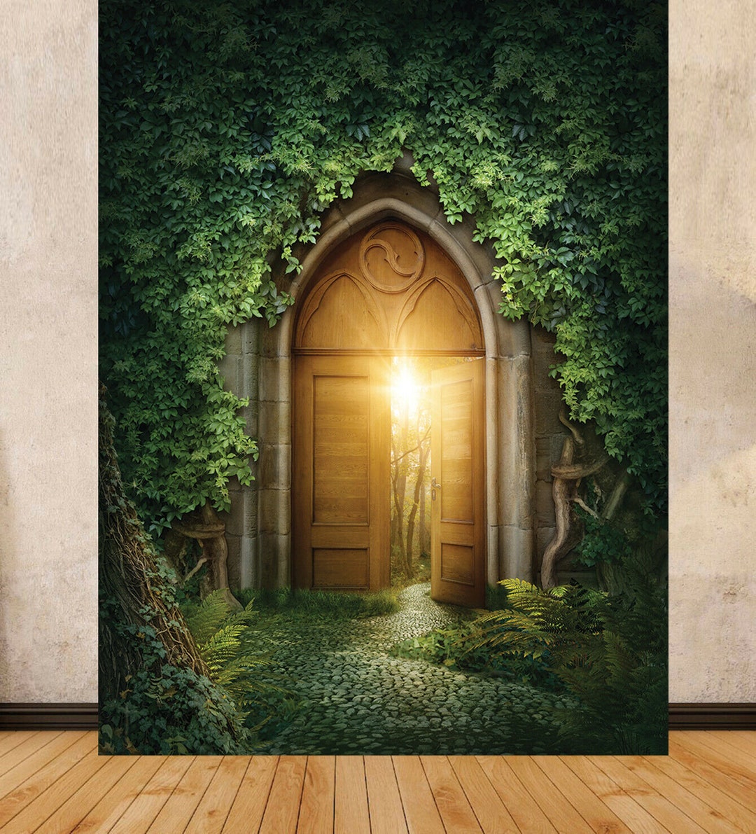 Enchanted Forest Magical Mystical Theme Fairy Door LARGE Party Backdrop ...