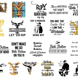 Download Yellowstone Svg Bundle For Cricut Silhouette Beth Dutton Etsy