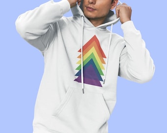 Moletom com capuz Triângulo Abstrato Orgulho LGBTQIA: Roupa sutil com a bandeira do orgulho