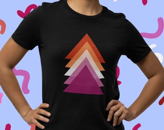 Lesbian Pride T-Shirt: Abstract Triangle Flag, LGBTQ Unisex Tee