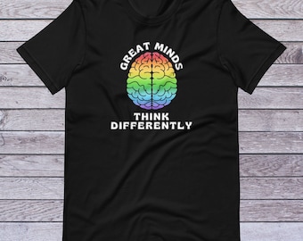 Camiseta Neurodiversidad Cerebro Arcoíris – Concienciación sobre la Salud Mental