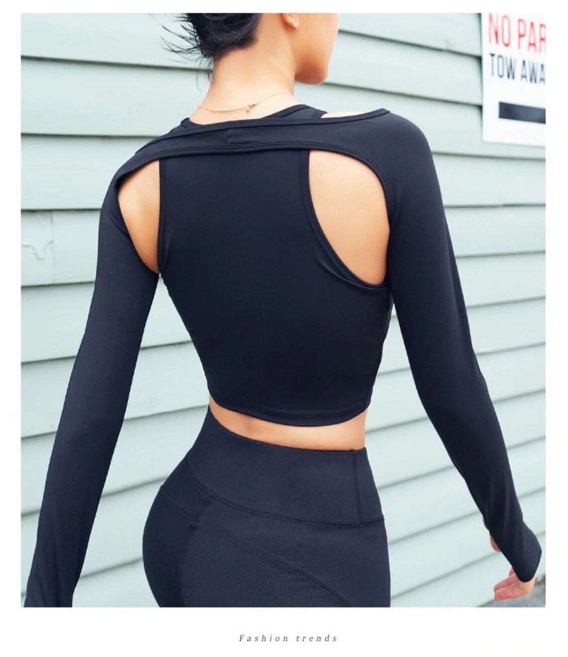 Long sleeve Workout Top 2teilig Shrug Style Cutout sexy