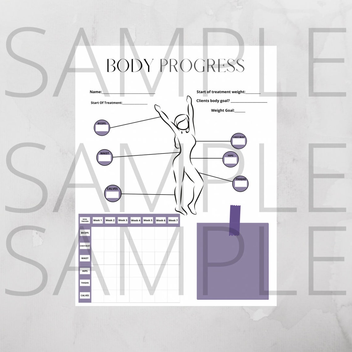 Body Contouring Body Progress Form Printable 8.5x11 | Etsy
