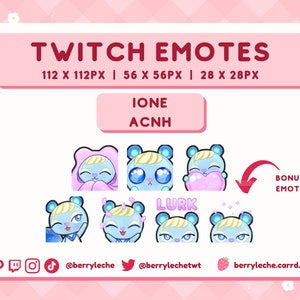 Ione ACNH Cute Squirrel Emotes for Streaming - Twitch, Discord, YouTube
