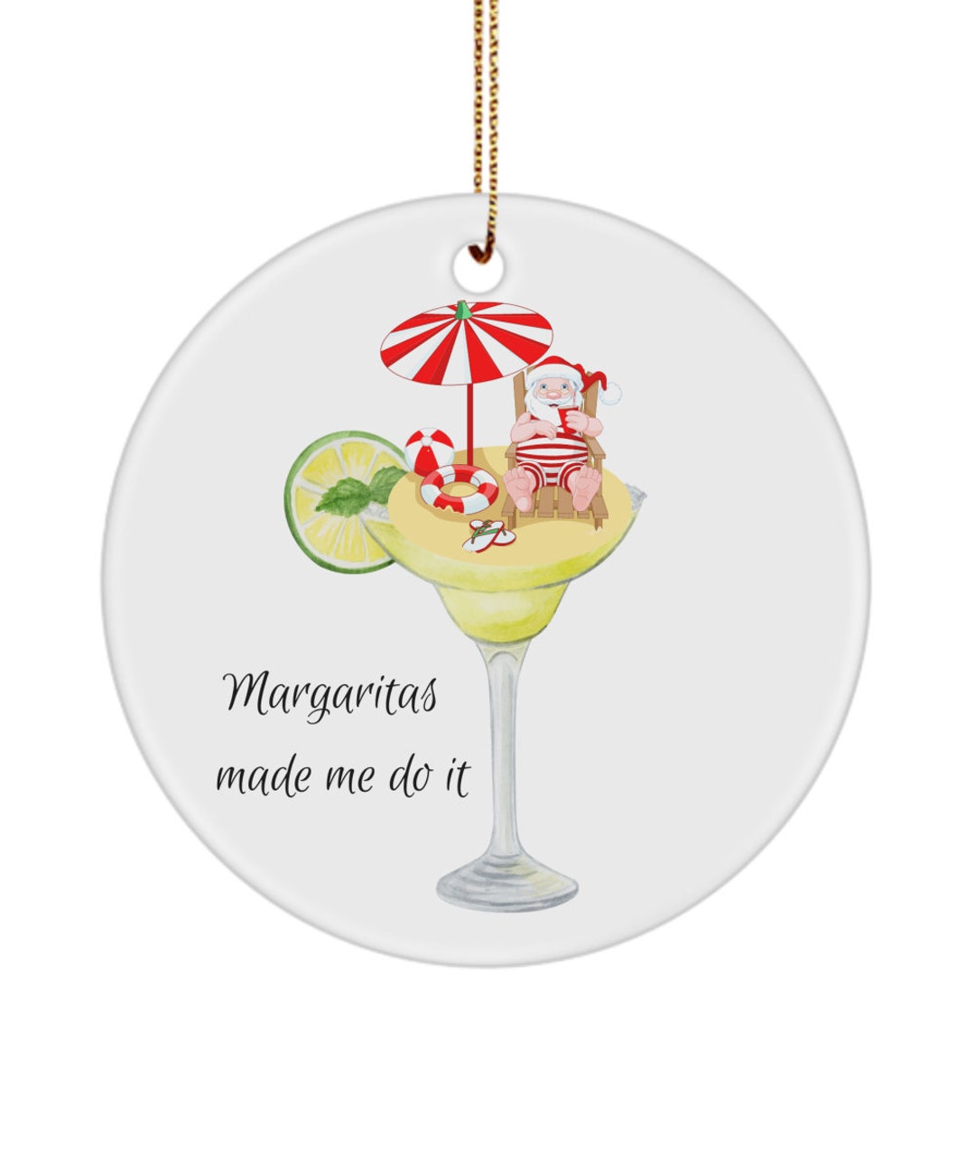 Margarita Ornament, Funny Christmas Ornament, Funny Gift, Margaritas