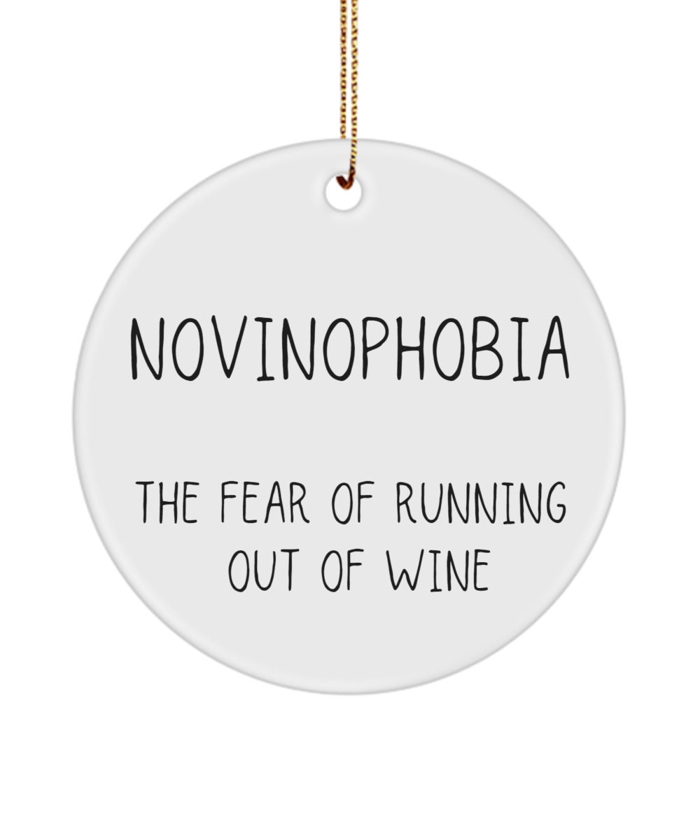 Funny Stemless Wine Glass - Novinophobia: Fear of Running Out  of Wine: Wine Glasses