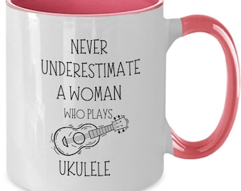 Ukulele, Ukulele Player Gift, Funny Ukulele Coffee Mug, Uke, Ukulele, Never Underestimate Ukulele Player, Musician, Musical instrument, Mom