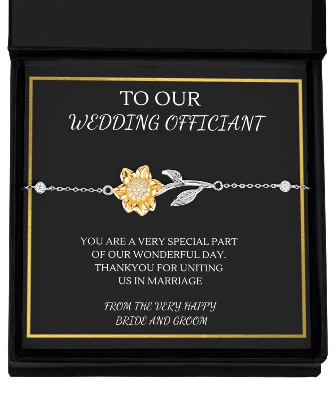 Officiant, Wedding Officiant Gift, Wedding Crew, Sunflower Bracelet ...