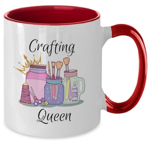 Crafting Queen, Craft hobby, Craftaholic gift, Crafting queen mug, I love craft, Art teacher, Therapy, Mom, Queen, Painter, Messy  Artist