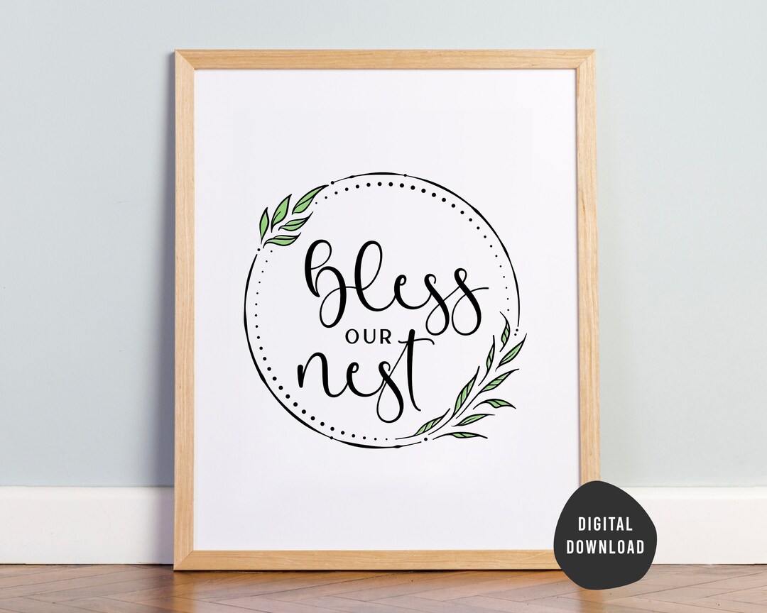 Bless Our Nest Printable Download, Sign, Wall Art, Quote Print, Home ...