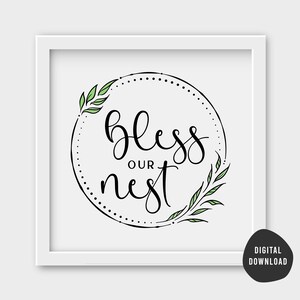 Bless Our Nest Printable Download, Sign, Wall Art, Quote Print, Home ...
