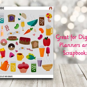 Foodie Digital Planner oder Scrapbook Sticker PNG Digital Stickers