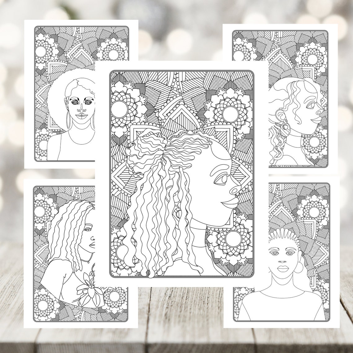 Melanin Magic Coloring Pages Destress Coloring Pages AA Women - Etsy