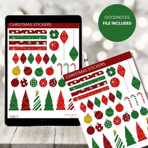 Christmas Stickers Digital Christmas Stickers Planner Stickers Goodnotes Stickers Holiday Planner Stickers