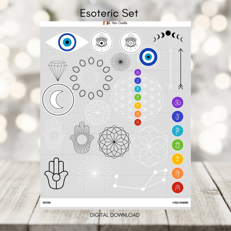 Esoteric Digital Stickers Goodnotes PNG Digital Planner Celestial ...