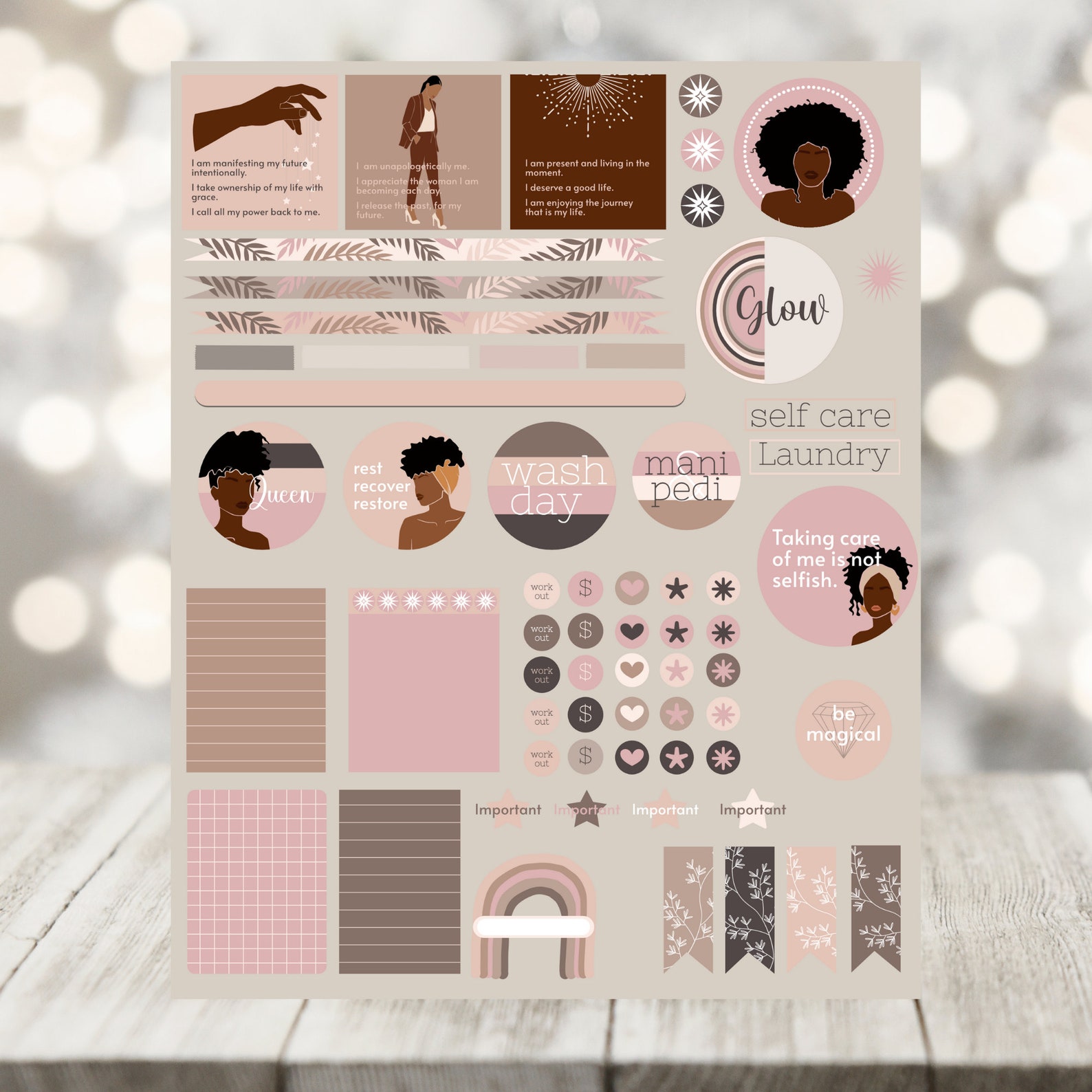 Melanin Magic Digital Stickers Dark Skin PNG Stickers AA Black - Etsy