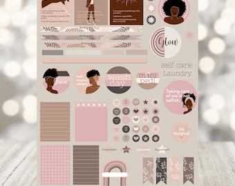 Melanin Magic Digital Stickers Dark Skin PNG Stickers AA   Black Women GoodNotes Stickers Digital Stickers Women Black Girl Planner Stickers