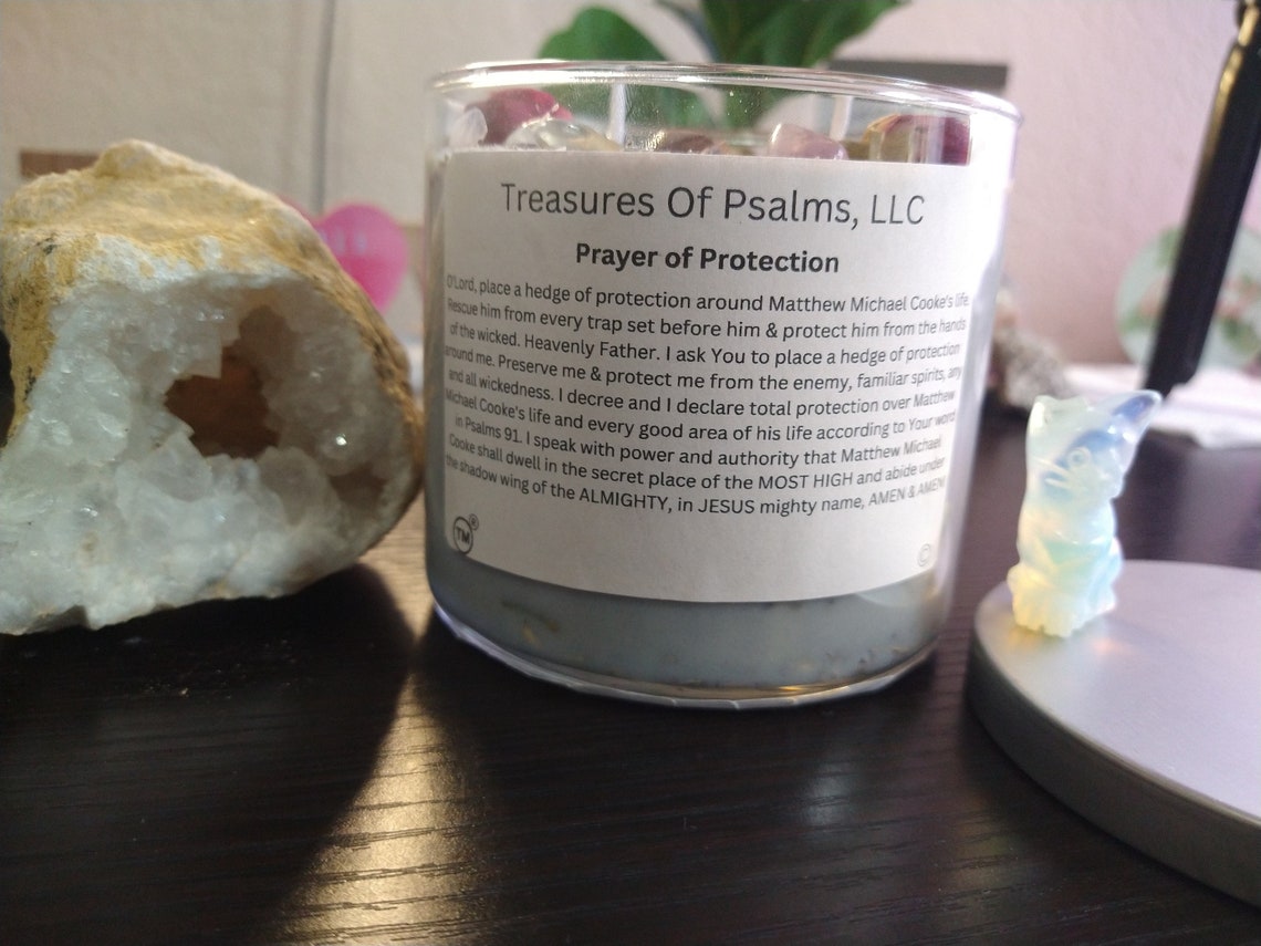 Personalized Prayer Candle, Holy Spirit Activated With Powerful Psalms