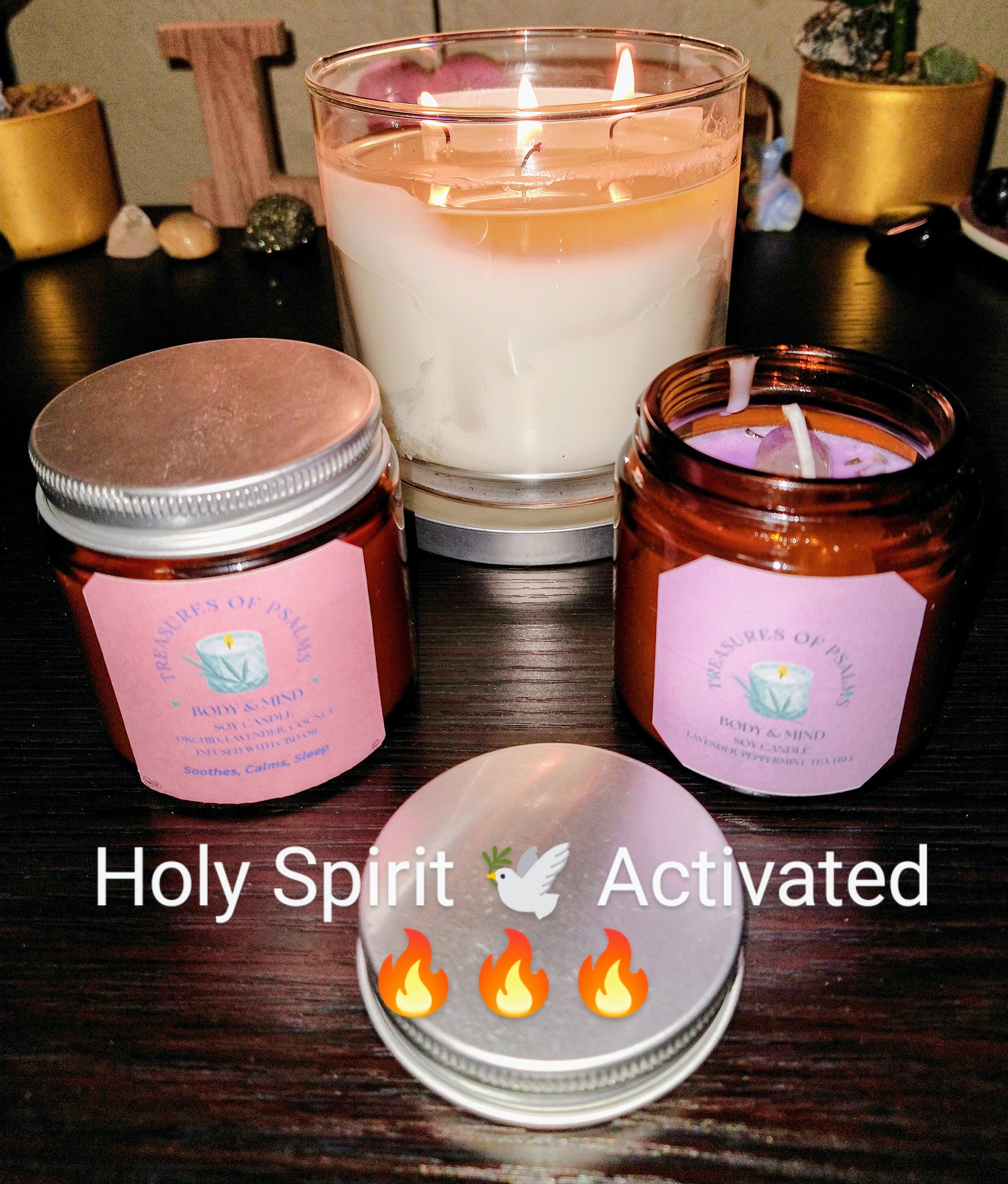 Crystal Infused Mini Candlescalm/soothe/relieve Stress/aroma Therapy/attract/sleep Etsy