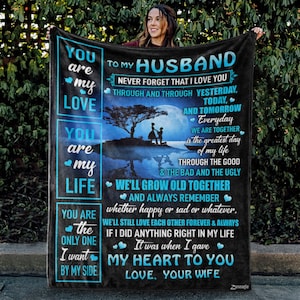 To My Husband, Never Forget That, Grow Old Together, Customized Name, Personalized Blanket, Gifts For Husband From Wife