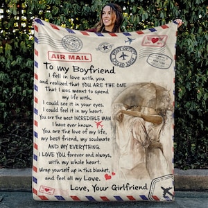 Boyfriend Luftpost-Decke: Personalisierter Name, liebevolle Nachricht