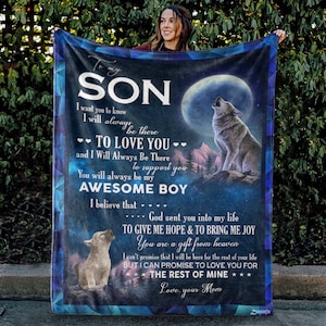To My Son, I Want You To, My Awesome Boy, Customized Blanket, Personalized Name, Gifts For Son From Mom, Dad, Sherpa Fleece Blanket