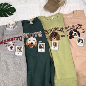 Personalisiertes Haustier Sweatshirt, Individuell besticktes Haustier Sweatshirt, Individuell gestickter Hund, Katze von der Fotostickerei, personalisierter Rundhalsausschnitt, Hoodie, Geburtstagsgeschenk, Haustier Sweatshirt Geschenk