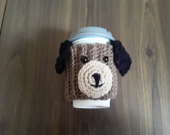 Hund Kaffeetasse gemütlich, Tassenhülse, Tassenwärmer, Teebecherhülse. AUF BESTELLUNG