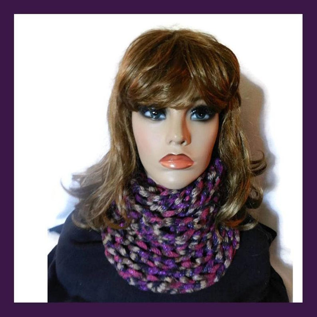 Hand Knitted Multi Colored Cowl Scarf S5626 Ready to Ship - Etsy