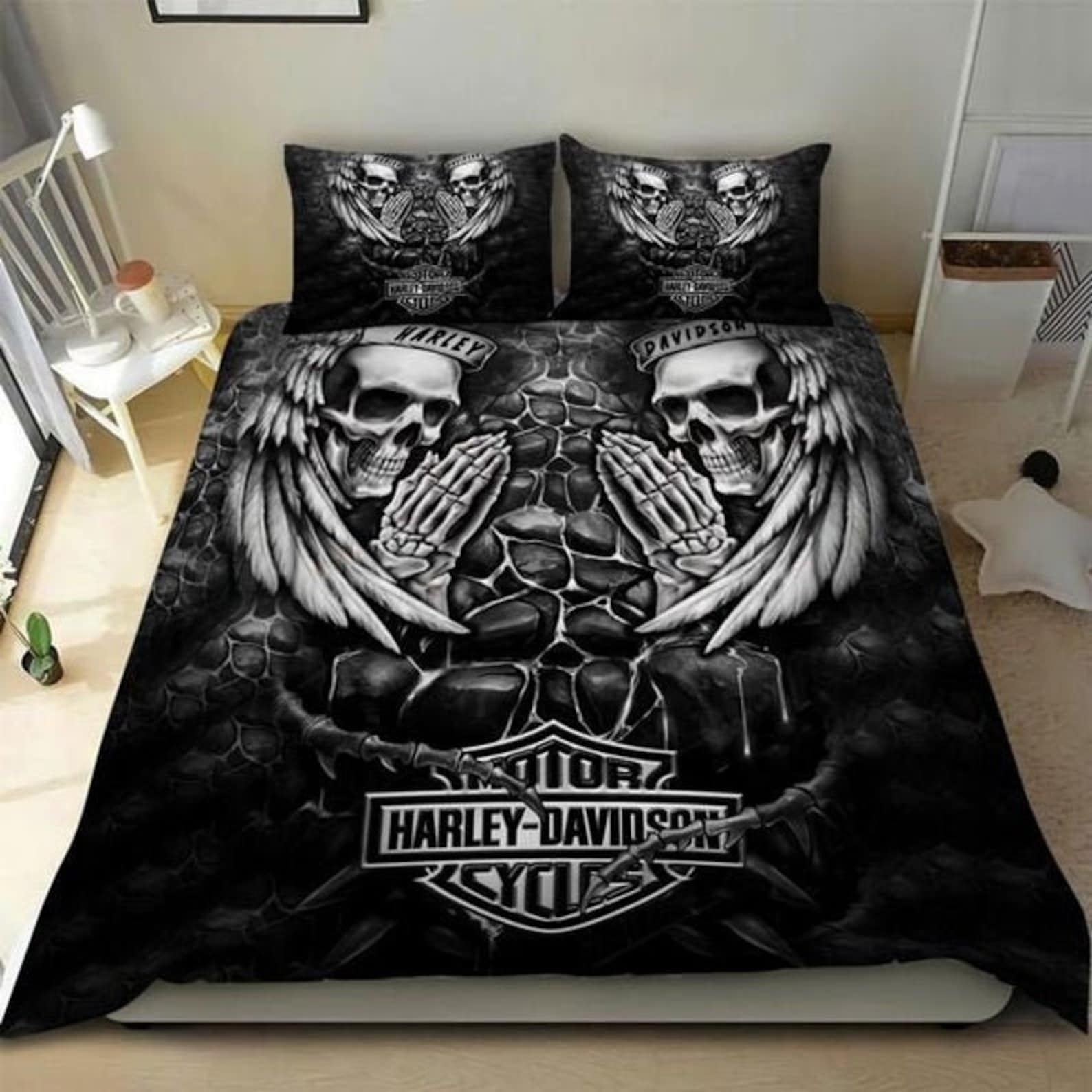Harley Motorcycle Bedding Set American Chopper Duvet Cover Etsy