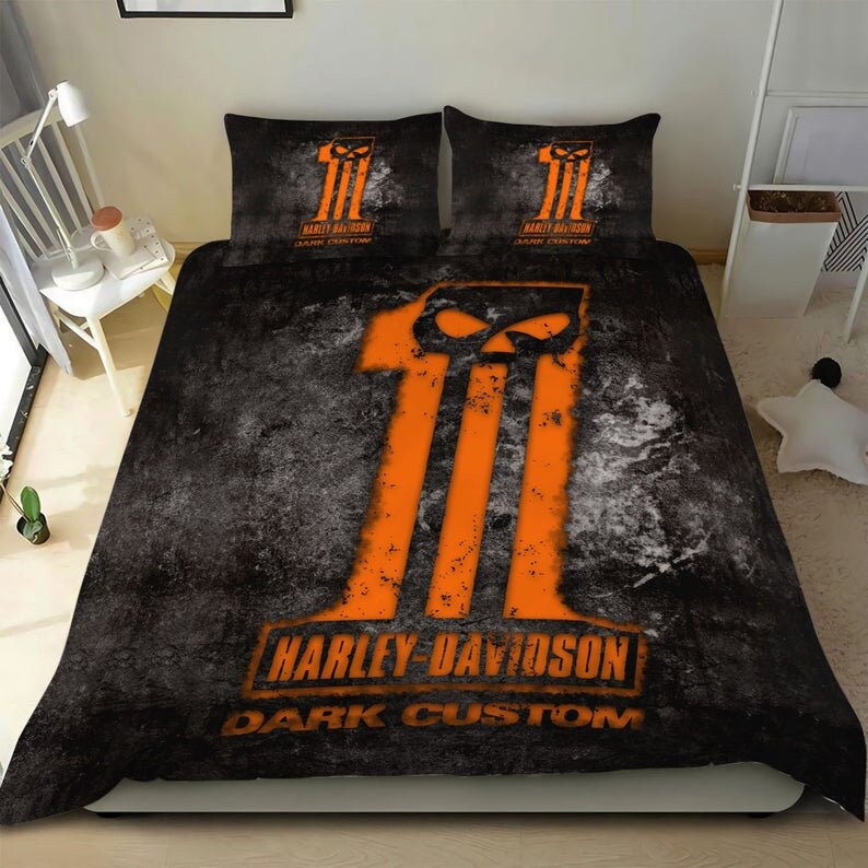 Harley Davidson Bedding Set Motorcycle Bedding American Etsy