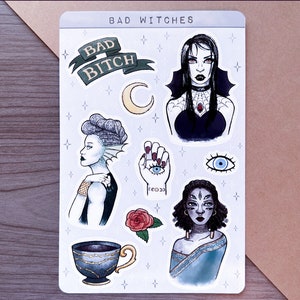 Bad Witches Sticker Sheet || occult, witches, tarot, evil eye, witchy