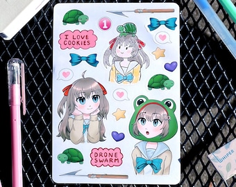 Neuro VTuber Sticker Bogen | Anime Girl Aufkleber für Planer